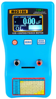MEC-100 Digital Display Capacitor Meter High Precision Autoranging Electrolytic Capacitance Resistance Meter ESR Tester
