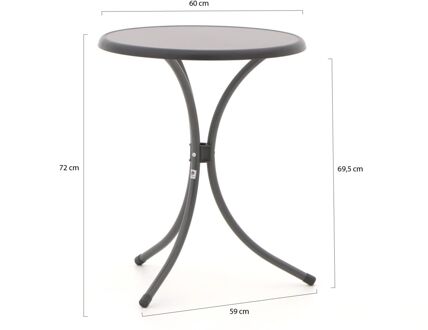 Mecalit tuintafel ø 60cm (h:73cm) - Laagste prijsgarantie! Grijs