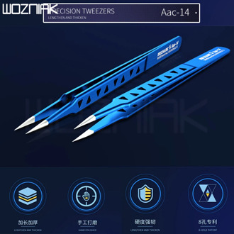 MECHANIC AAC-14 hollow heat-dissipating tweezers, lengthened thickened high hardness tweezers for mobile phone repair tweezer