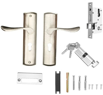 Mechanical Door Lock Set Aluminum Alloy Handle Deadbolt Latch Locks Interior Lockset Kit Home Office Security Door Hardware