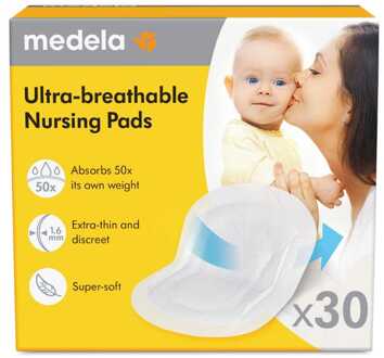 Medela Wegwerp zoogkompressen 30 stuks, ultra-ademend Geel