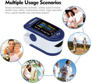 Medical Finger Oximeter Oxygen Saturation Monitor Blood Oxygen Monitor Finger Pulse Low Battery Voltage Heart Rate with package