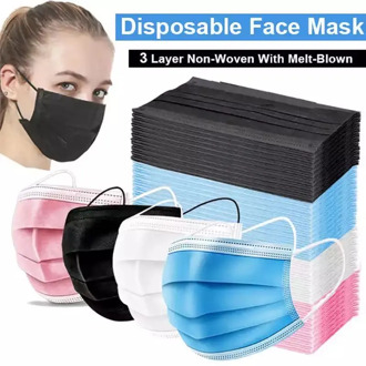 Medical Mask Disposable Face Mouth Mask Non-woven Filter Anti Medical Disposable Mask 3-Layers Protective Adult Blue Mask