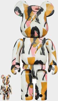 Medicom BE@RBRICK x Andy Warhol x Mick Jagger 100% & 400%, wit - One Size