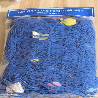 Mediterrane Marine Stijl 3D Opknoping Visnet Hanger Mesh Home Decor DIY Craft Wall Opknoping Decoratie Ornament Props blauw