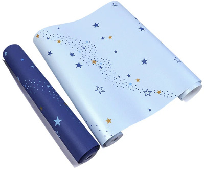 Mediterranean Style Blue Star Children's room starry sky wallpaper boy modern simple bedroom cartoon children's wallpaper