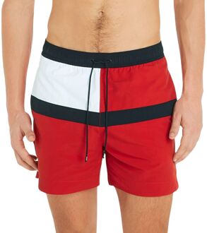 Medium Drawstring Zwemshort Heren rood - wit - donkerblauw - S