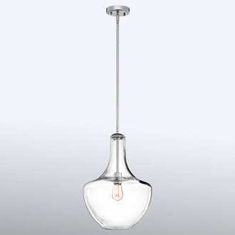 Medium glas-hanglamp Everly Fassung chroom chroom, helder