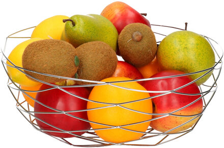 Medium-size fruitschaal Chrome metal rond 27 x 11 cm