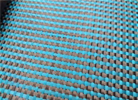 Meer Blauw Aramid Carbon Fiber Blended Stof Diy Plain Weave Gemengde Carbon Doek