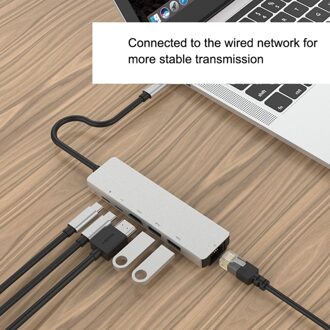 Meerdere Hoge Snelheid Expander Adapter 6 In 1 Usb Type C Hub Adapter Met 4K Hdmi Usb Splitter Hub gebruik Power Adapter
