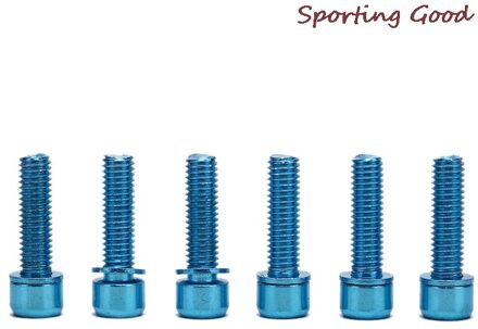Meerdere Kleuren Fiets Stuurpen Schroef Aluminium M5x18mm Mtb Racefiets Fixed Gear Stuurpen Schroef 6Pcs blauw