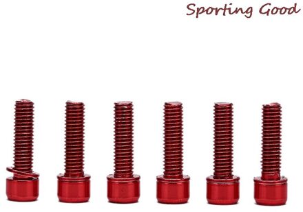 Meerdere Kleuren Fiets Stuurpen Schroef Aluminium M5x18mm Mtb Racefiets Fixed Gear Stuurpen Schroef 6Pcs rood