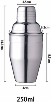 Meerdere Maten Rvs Boston Shaker Cocktail Boston Shaker Mengbeker Drinken Barman Bar Set Tool 250ML