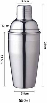 Meerdere Maten Rvs Boston Shaker Cocktail Boston Shaker Mengbeker Drinken Barman Bar Set Tool 550ML