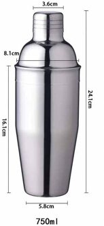 Meerdere Maten Rvs Boston Shaker Cocktail Boston Shaker Mengbeker Drinken Barman Bar Set Tool 750ML