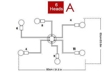 Meerdere Staaf Smeedijzeren Plafond Verlichting Nordic Vintage Industriële Loft Plafond Lampen Voor Thuis Verlichtingsarmaturen 6 A Heads / 4 Heads