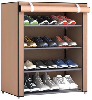 Meerdere Stijlen Stofdicht Thuis Schoenenrek Size Non-woven Meerdere Lagen Schoenen Plank Standhouder Deur Schoenenrek Schoen organizer patroon 3 (5 layers)