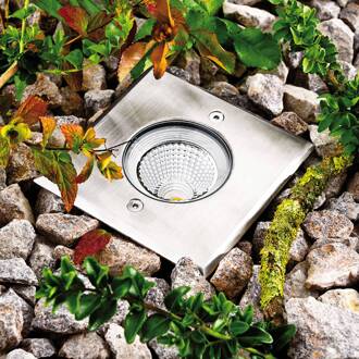 Meerkat LED grondspot inbouwlamp, hoekig, 3W roestvrij staal