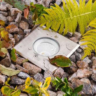 Meerkat LED grondspot inbouwlamp, hoekig, 6W roestvrij staal