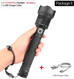 Meest Krachtige Lamp xhp70.2 zaklamp usb Zoom led zaklamp xhp70 xhp50 18650 of 26650 batterij Beste Kamperen, Wandelen Package E