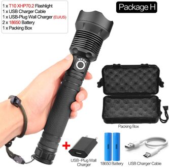 Meest Krachtige Lamp xhp70.2 zaklamp usb Zoom led zaklamp xhp70 xhp50 18650 of 26650 batterij Beste Kamperen, Wandelen Package H