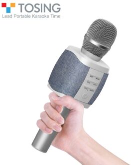 meest populaire professionele bluetooth Handheld Draadloze karaoke microfoon voor mobiele telefoon/TV zingen ondersteuning tf-kaart grijs