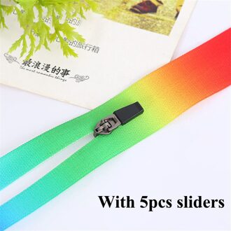 Meetee 5Yards 3 #5 # Nylon Open-End Waterdichte Ritsen Voor Naaien Diy Kleurrijke Zip Sewings Sport jas Kleding Beschikbaar ZK545 5yards 5sliders / 3#