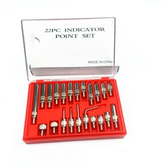 Meetklok 0-10Mm Lug Terug Test Gauge 22Pcs Staal Dial Indicator Punt Set M2.5 Draad Tip voor Dial & Test Indicatoren 22stk Anvil punt