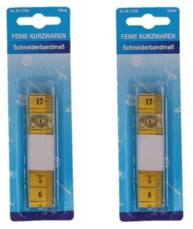 Meetlint - 2x - 150 cm - Geel - Kledingmaker meetlint