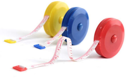 Meetlint 60-Inch 1.5 Meter Ronde Plastic Zachte Intrekbare Meetlint Willekeurige Kleur