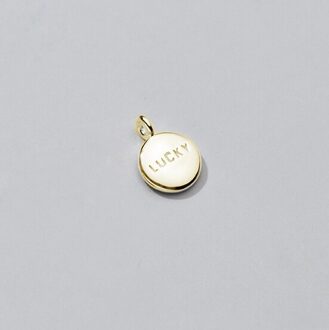 Meetsoft Trendy 925 Sterling Zilveren Ronde Lucky Charms Van Diy Handgemaakte Ketting Armband Sieraden Chic Accessoire goud