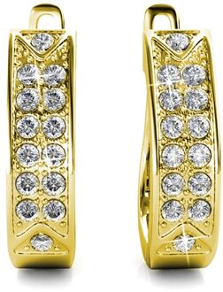 Meg Hoop Oorbellen - Goud en Kristal - One Size