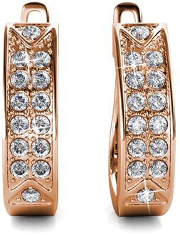 Meg Hoop Oorbellen - Roségoud en Kristal