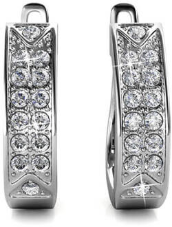 Meg Hoop Oorbellen - Zilver en Kristal