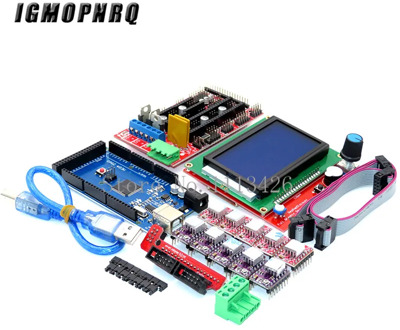 Mega 2560 R3 CH340+1pcs RAMPS 1.4 Controller+5pcs A4988/DRV8825 Stepper Driver Module+1pcs 12864 controller for 3D Printer kit
