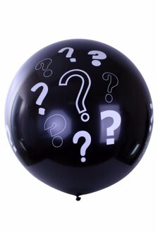 Mega ballon zwart met vraagtekens - Gender reveal party - Baby kraamfeest - Geboorte feestartikelen