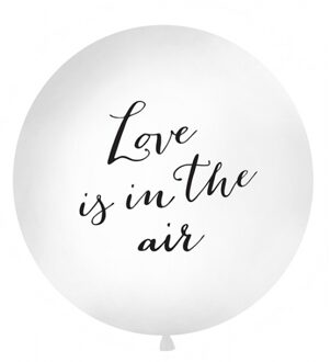 Mega ballonnen wit met Love is in the air tekst dia 100 cm Multi