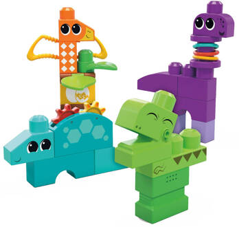 Mega Bloks Squeak N Chomps Dino's Bouwset, 24dlg. Multikleur