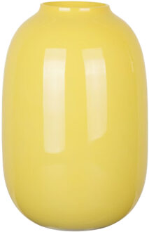 Mega Collections Bloemenvaas Oval Beauty - geel - glas - D17 x H25 cm