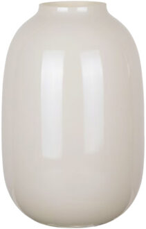 Mega Collections Bloemenvaas Oval Beauty - lichtgrijs - glas - D19 x H30 cm