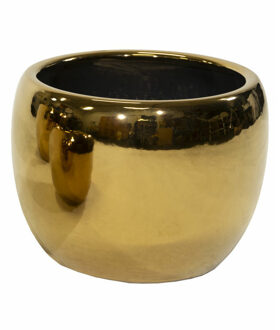 Mega Collections Bloempot Emperor Belly - rond - goud - D28 x H24 cm - glans