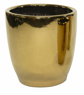 Mega Collections Bloempot Emperor High - rond - goud - D39 x H42 cm - glans
