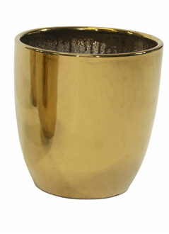 Mega Collections Bloempot Emperor - rond - goud - D25 x H25 cm - glans