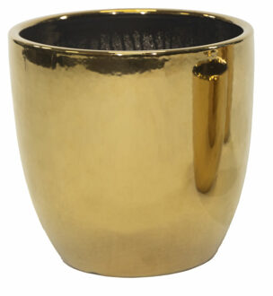 Mega Collections Bloempot Emperor - rond - goud - D30 x H31 cm - glans