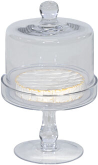 Mega Collections kaas/hapjes/snoepjes stolp - Motion - glas - 14 x 23 cm - presenteren