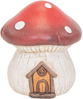 Mega Collections Mega Collection tuinkabouter paddestoel huisje - D27 x H33 cm
