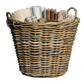 Mega Collections Opbergmand - D45 x H35 cm - rotan gevlochten - rieten aardappelmand