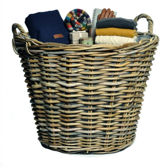 Mega Collections Opbergmand - D50 x H40 cm - rotan gevlochten - rieten aardappelmand