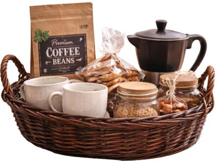 Mega Collections opbergmand Santa Fe - rotan - D35 x H15 cm - met handgreep